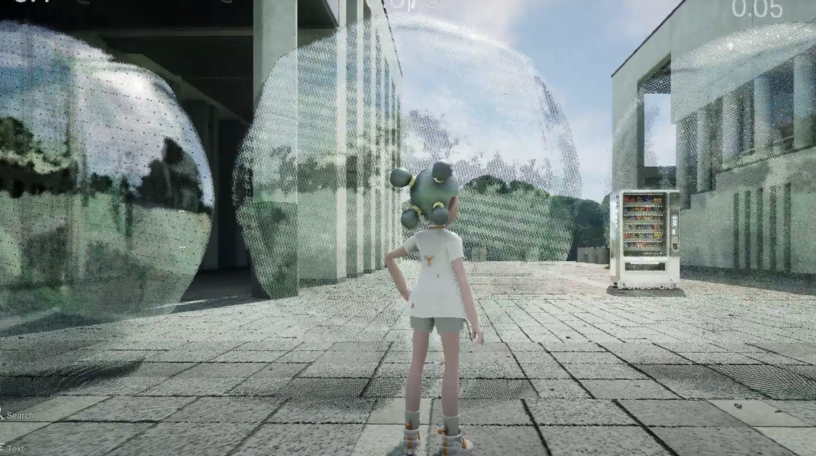 Alpha blend exported as dithered alpha-hash noise