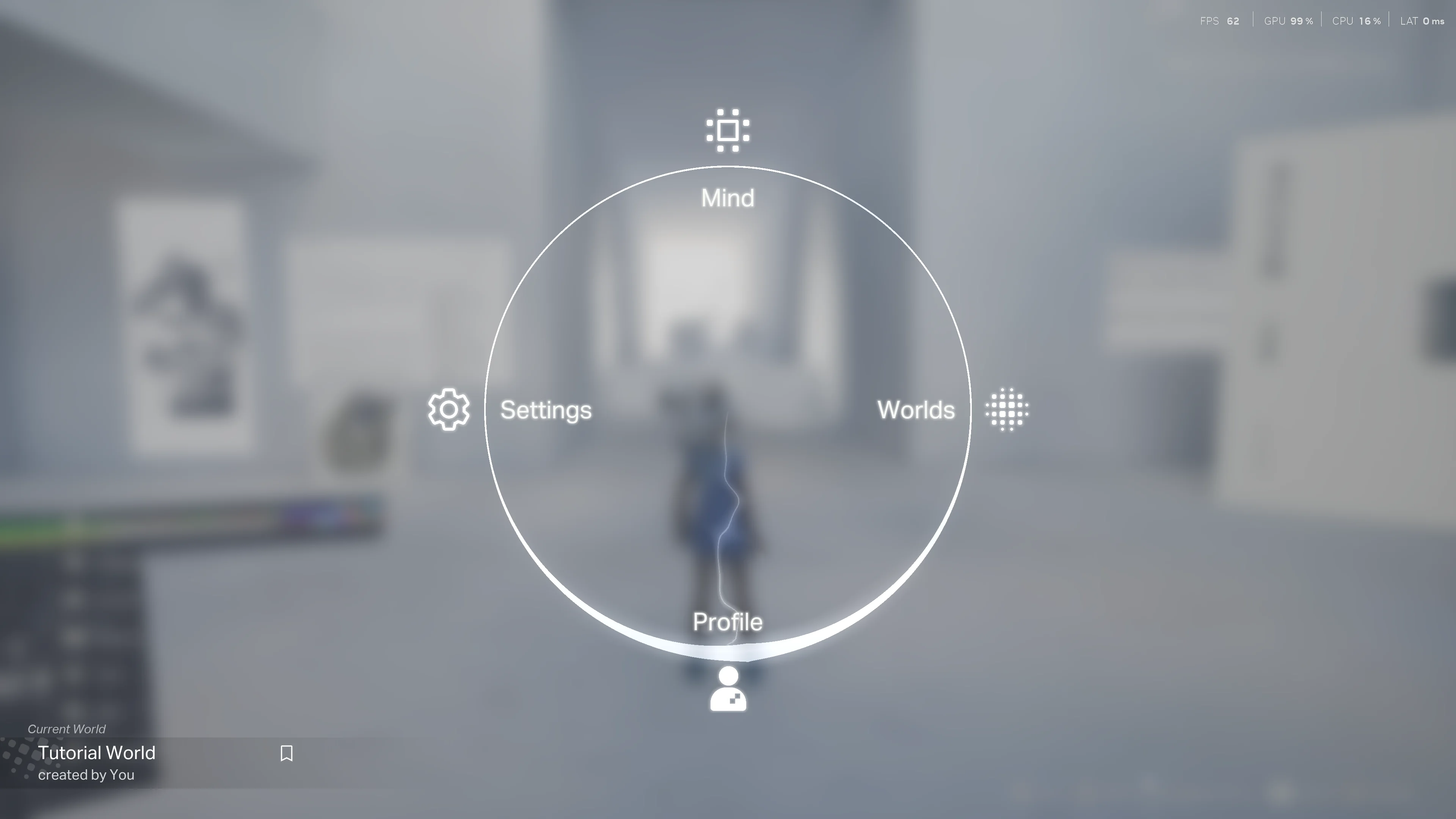 Radial Q-menu open, Profile highlighted